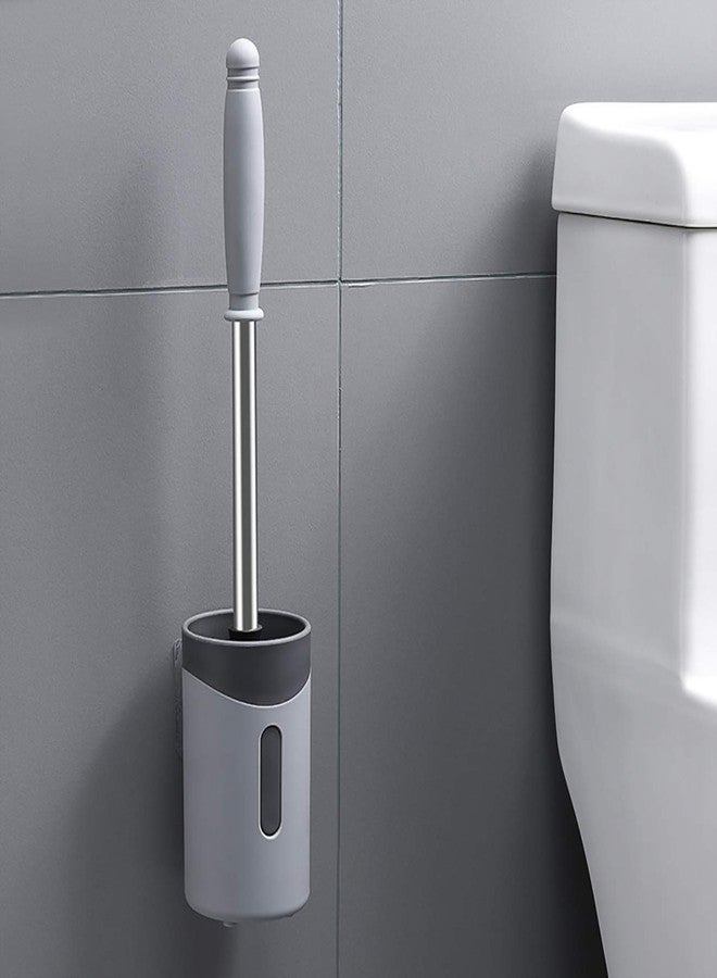 Credly Toilet Brush and Holder Soft Silicone Bristles Toilet Scrubber with Toilet Bowl Brush Set Toilet Cleaning Brush Kit, No Scratches Fits All Toilets & Bathrooms - Image 3